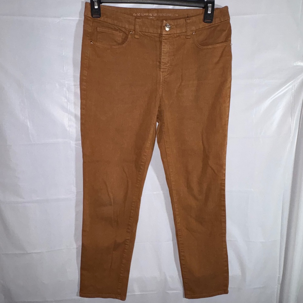 Chicos So Slimming Girlfriend Ankle Jeans Womens Size 14/16 Rust Brown Fall
